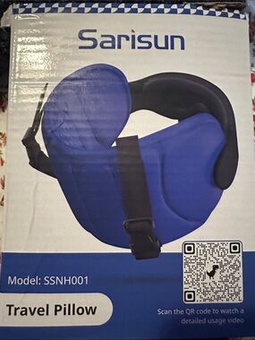 Sarisun Blue Travel Pillow - Comfortable Neck Support